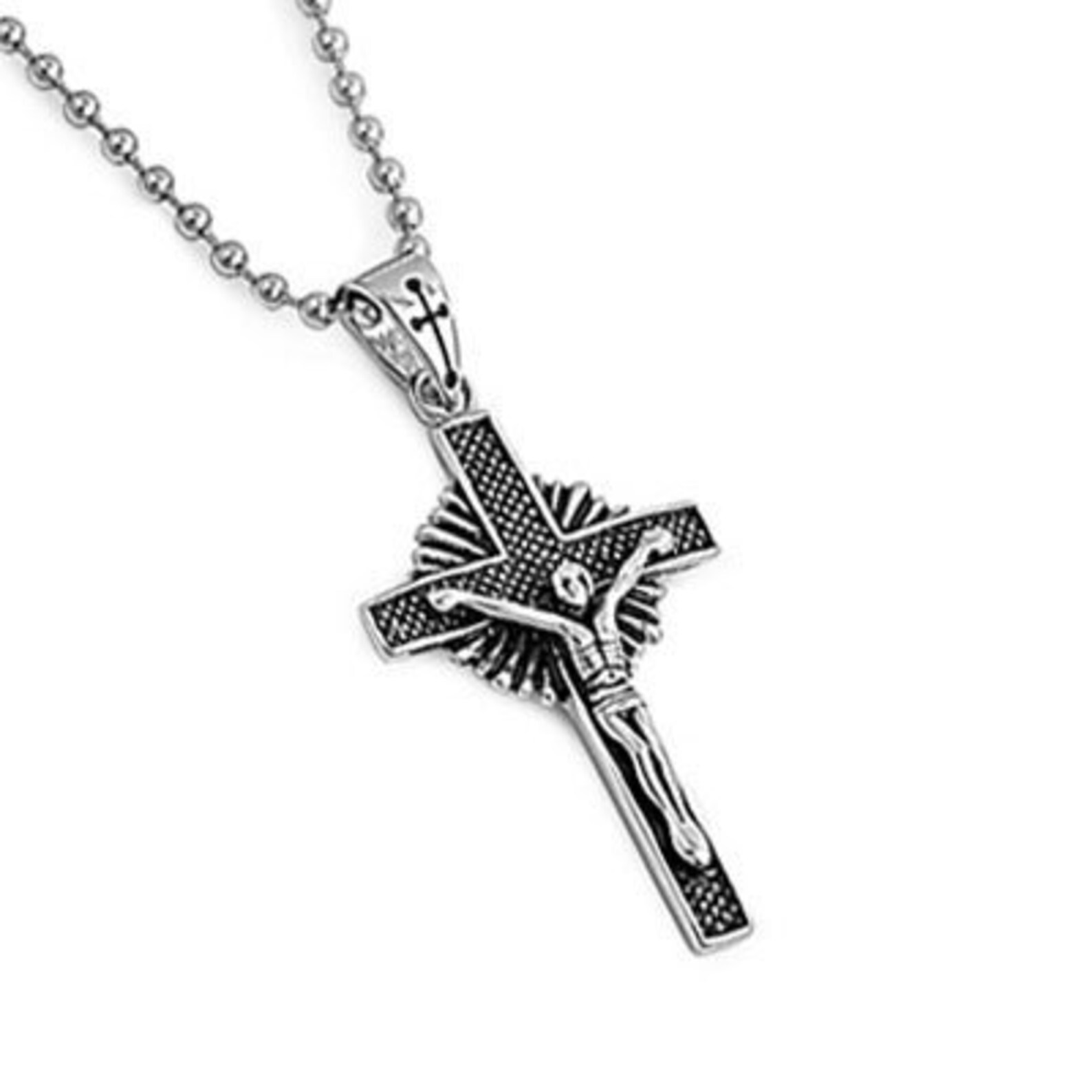 Cross Necklace Men's Cross Necklace Stainless Steel Etsy