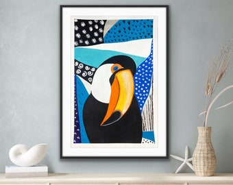 Toucan, Toucan Painting, Wall Decor, Abstract Art, Abstract Bird Painting, Bird Painting, Bird Art, Original Art, Tropical Bird Painting