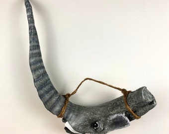 Driftwood Art, Elephant Painting, House Decor, Wall Decor, Elephant Sculpture, Elephant Art, Painted Driftwood, Original Elephant Art