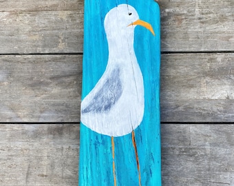 Seagull Painting, Seagull Art, Beach House Decor, Whimsical Bird, Coastal Art, Nautical Theme, Beachy Art, Coastal Decor, Bird Lover Gift
