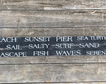 Beach Wood Sign, Housewarming Gift, Distressed Wood Sign, Beach House Gift, Coastal Beach Decor, Nautical Decor, Ocean Surf Sign