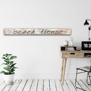 Beach House Sign, Rustic Wood Sign, Wooden Sign, Living Room Wall Decor, Beach House Decor, Reclaimed Pallet Wood Sign, Cottage Decor