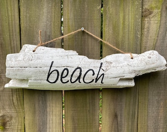 Driftwood, Beach House Sign, Beach Cottage, Driftwood Sign, Home Wall Decor, Painted Driftwood, Coastal Nautical Decor, Tropical Island