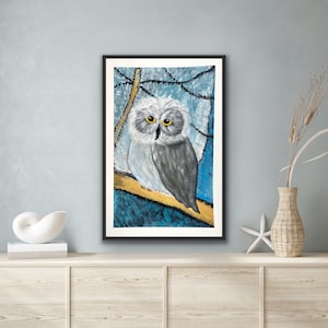 Original Owl Painting, Owl Painting, House Decor, Living Room Wall Decor, Abstract Art, Abstract Owl Painting, Bird Painting, Owl Art