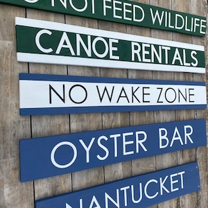 Oyster Bar Sign, No Wake Zone Sign, Nantucket Sign, Cabin Decor, Beach House Decor, Wood Signs. Lake House Decor, Nautical Theme