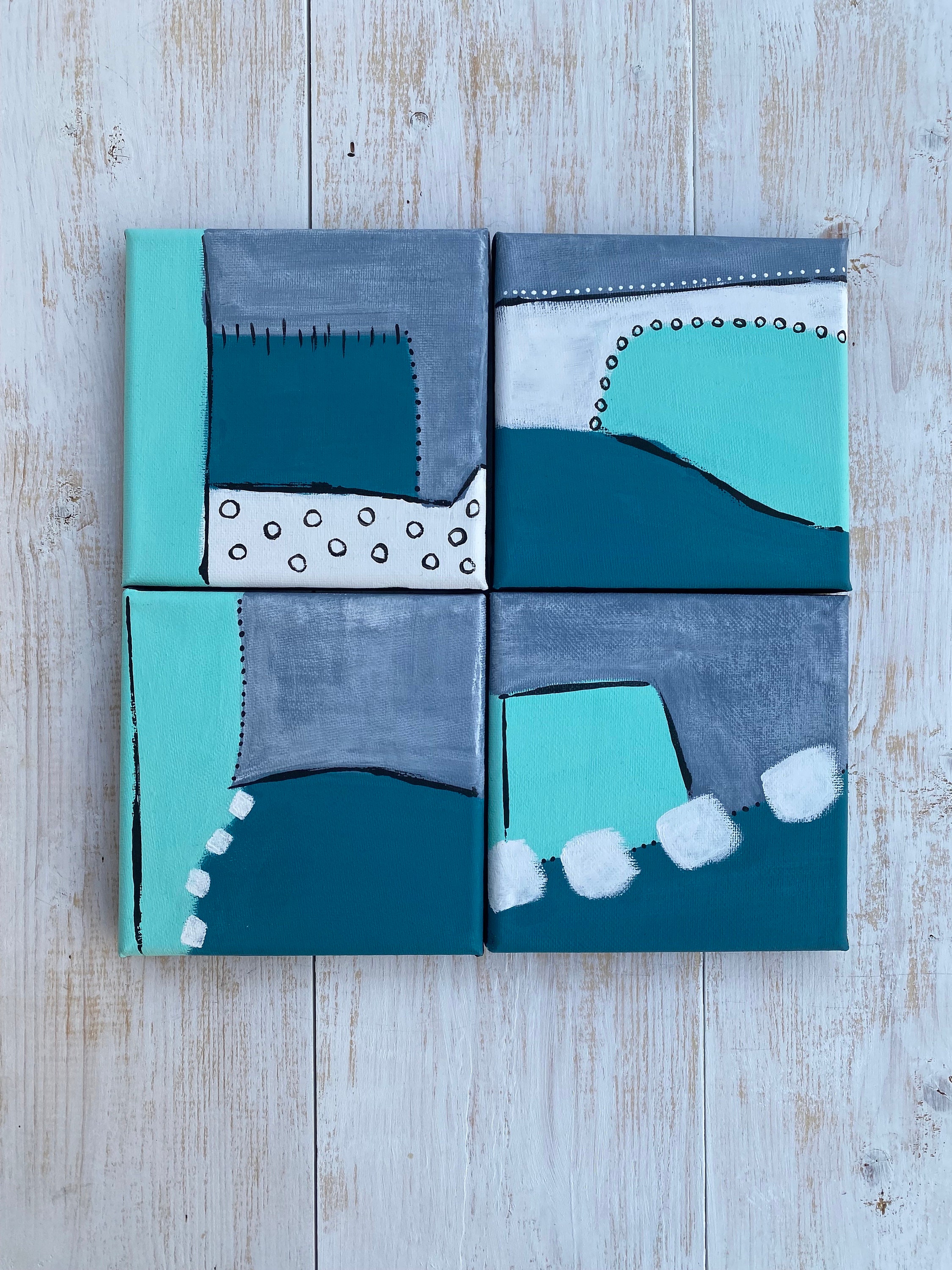 Abstract Mini Small Mini Abstract Painting Set, Original Art, Colorful Abstract ...