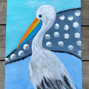 Pelican Art, Pelican Painting, Bird Art, Coastal Decor, Pelican Bird Art, Beach Decor, Nautical Theme, Beach House Decor, Beach Painting