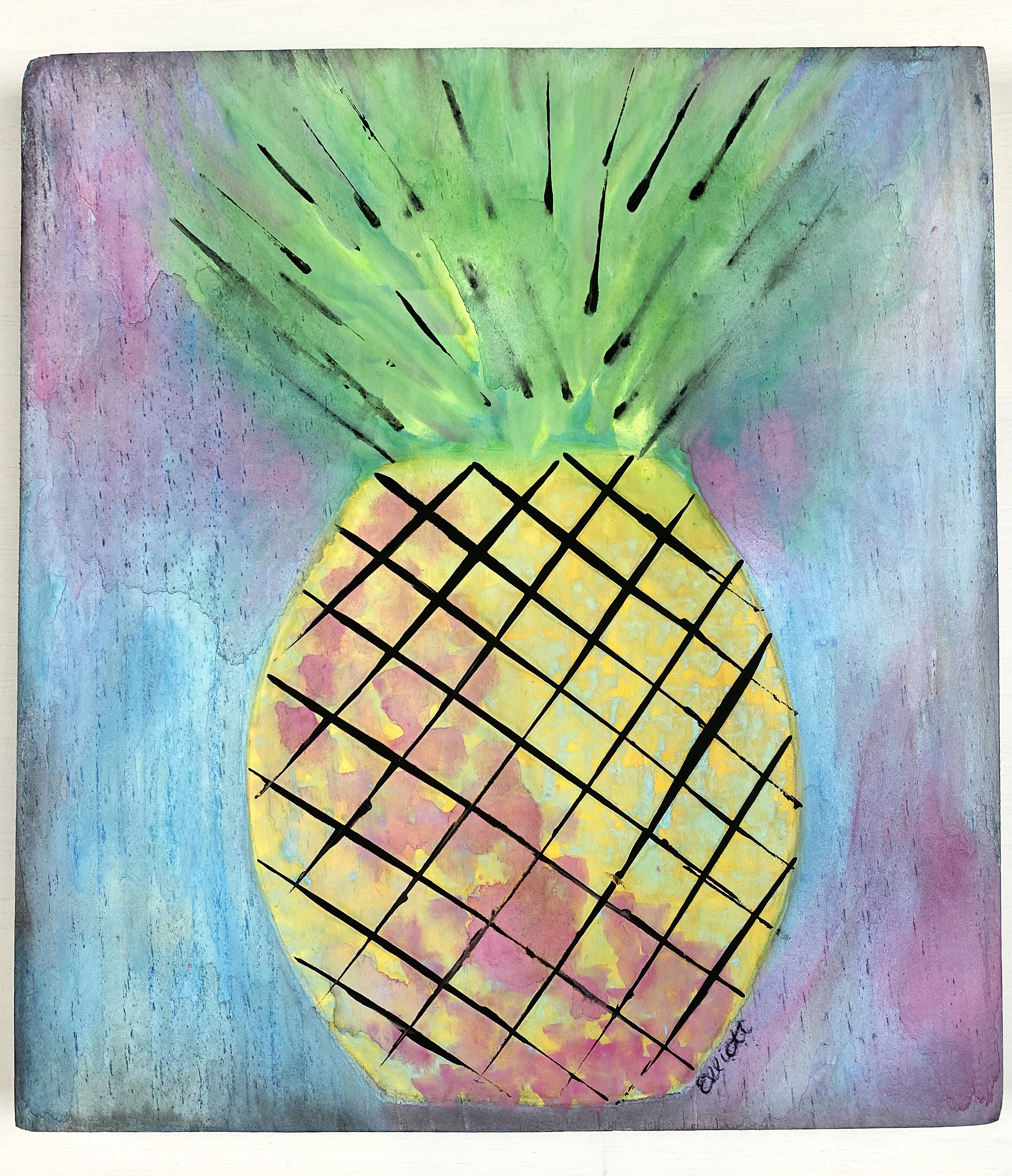 Pineapple Art Pineapple Painting Tropical Art Beach House Etsy