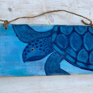 Sea Turtle Painting, Housewarming Gift, Sea Turtle Art, Sea Turtle Decor, Beach House Decor, Beach Art, Sea Turtle Gift, Nautical Decor