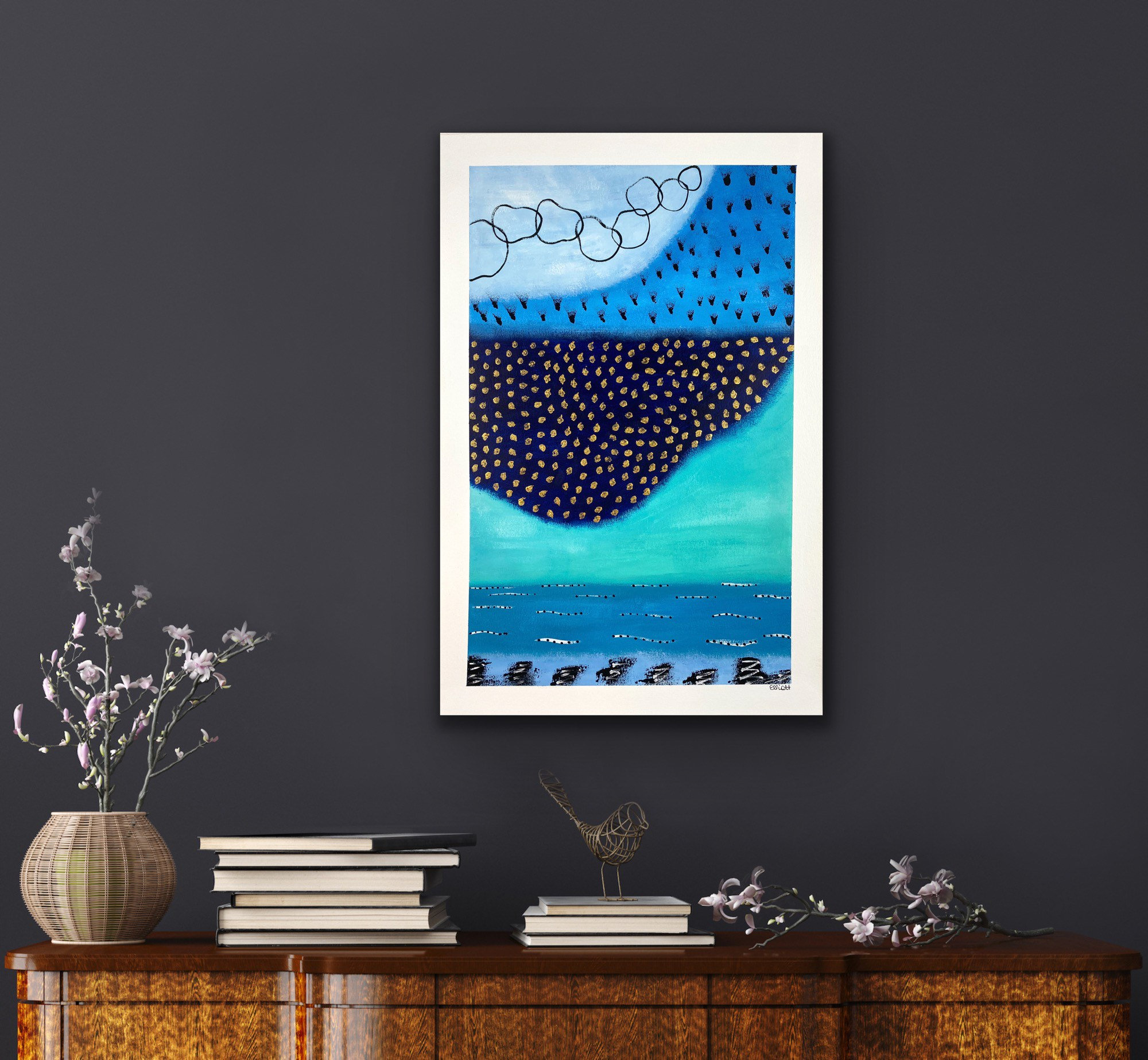 Beach Cottage Spa Original Modern Beach House Meditation Art Zen ...