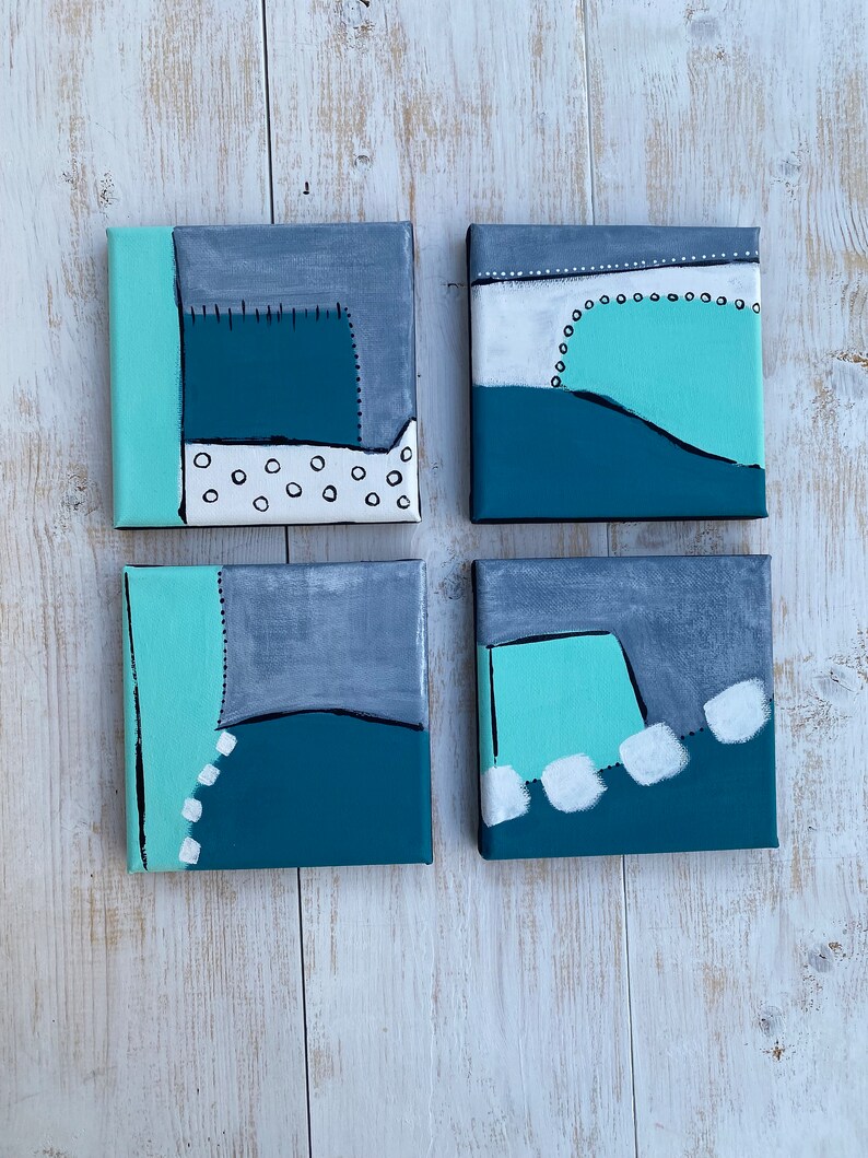 Abstract Mini Small Mini Abstract Painting Set, Original Art, Colorful Abstract ...