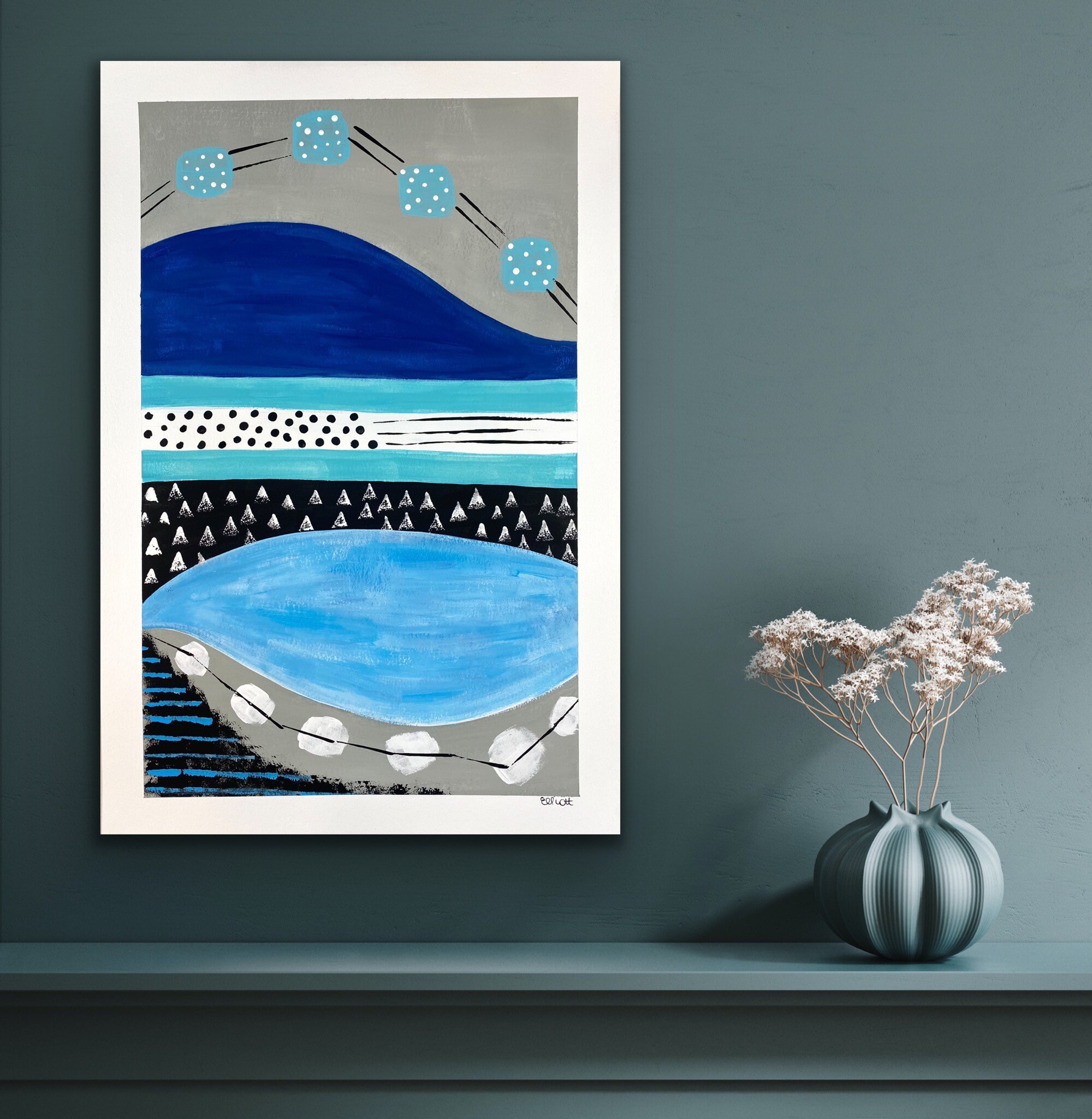 Beach Cottage Spa Original Modern Beach House Meditation Art Zen ...