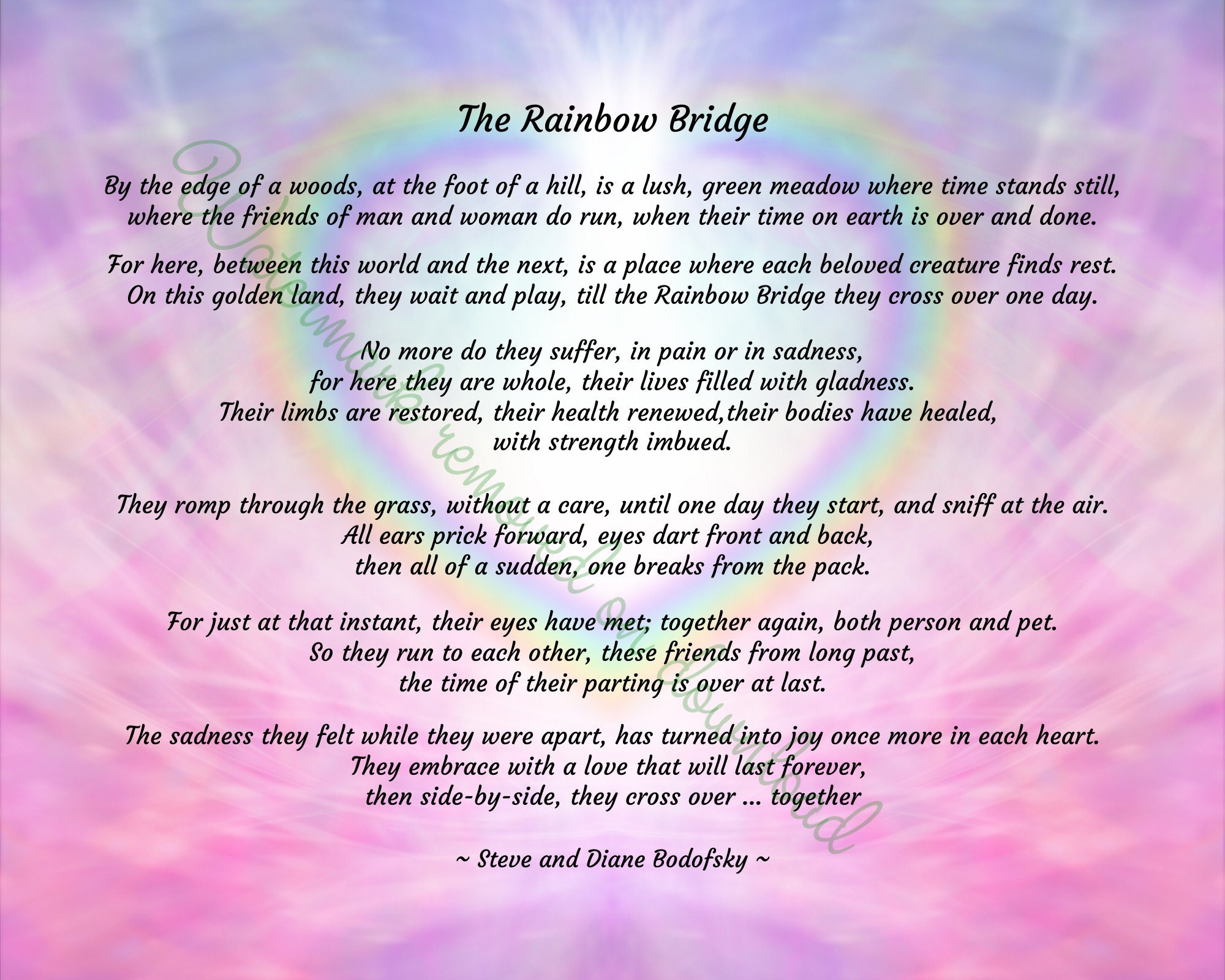 Rainbow Bridge Poem For Dogs Free Image : 37 Rainbow Bridge Poem To Share On Facebook Gif Beautiful Poems About Life : The rainbow bridge there is a bridge connecting heaven & earth.