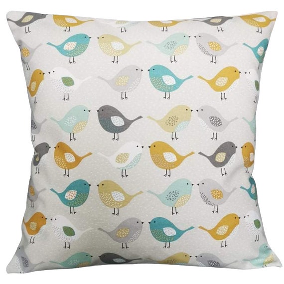 Birds Cushion Cover Scandi Birds Print Cushion Cover Etsy UK