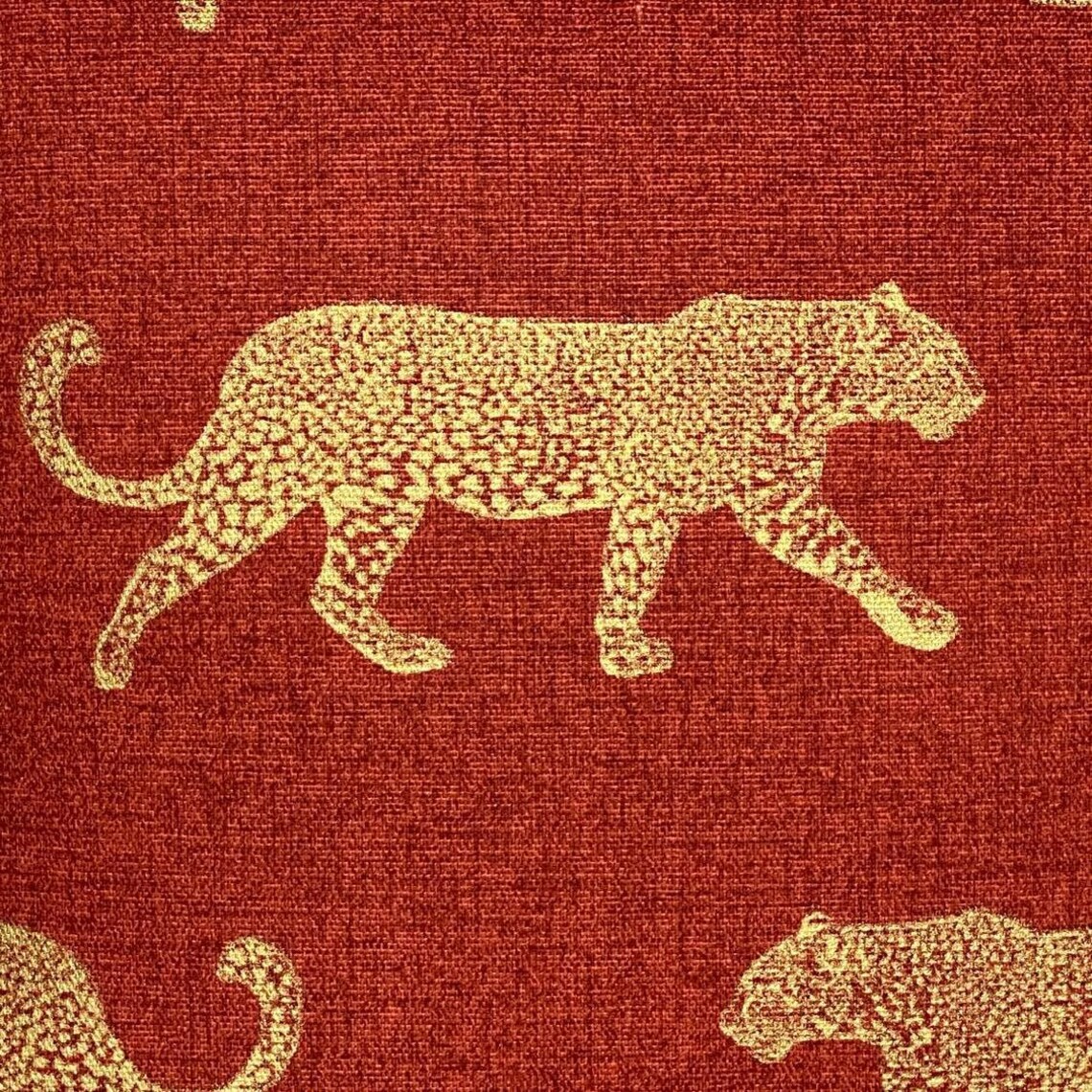 Leopard Print Cushion Cover Metallic Gold Leopards on a Etsy UK