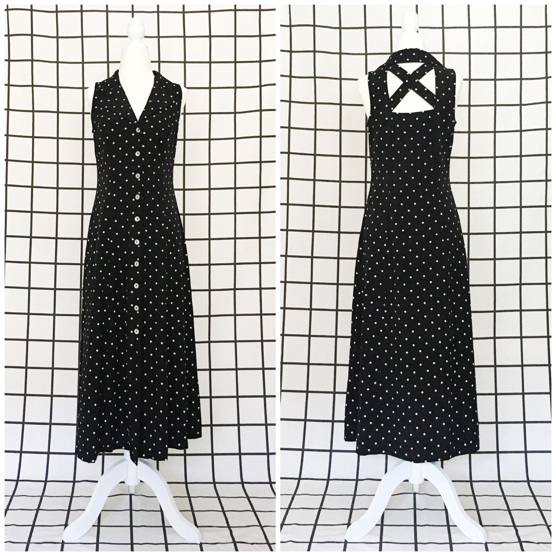90s polka dot dress
