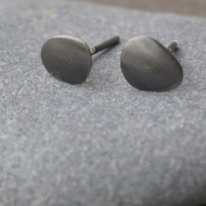 Men&#39;s earrings, black earrings for men, unisex studs, gift for him, gift for boyfriend, black platinum plated silver, black matte finish