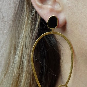 Dangle and drop long turquoise earrings, long silver earrings. image 5