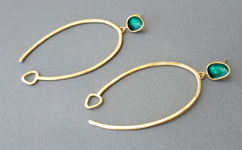 Dangle and drop long turquoise earrings, long silver earrings. green