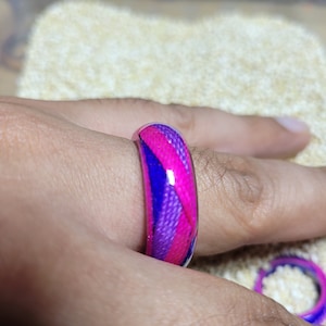 Bisexual ring. Bisexual resin ring. Bisexual Pride ring