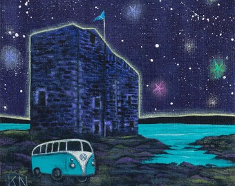 Camper Dreams at Portencross #portencrosscastle #campervanprints #volkswagoncampervanprints #camperart #volkswagoncampervans #portencross