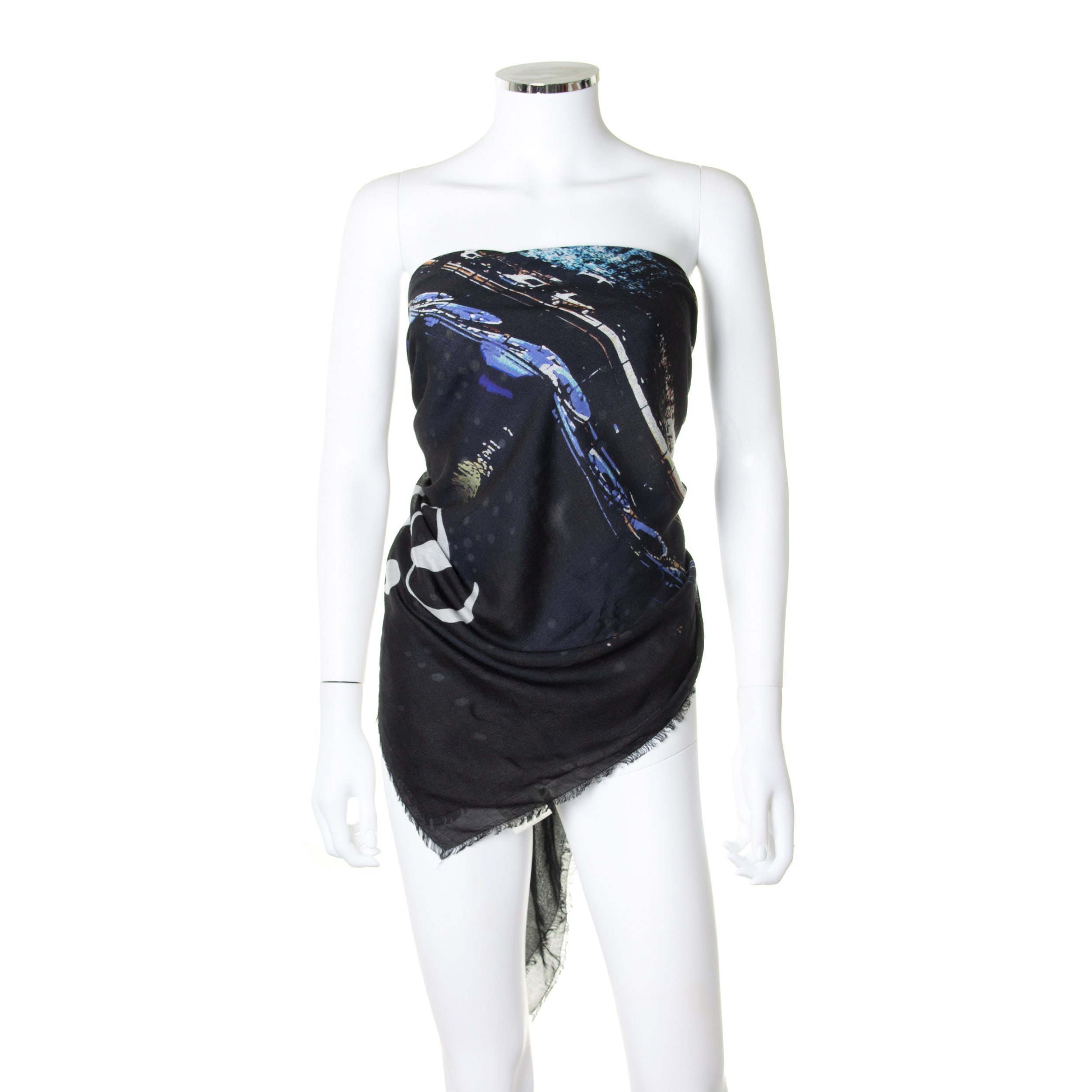 Balenciaga by Nicolas Ghesquiere Linen Ruffle Bias Asymmetric Skirt Y2K 2000s