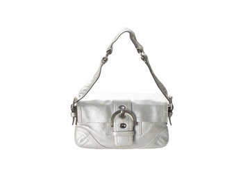 Bolso de hombro plateado Coach