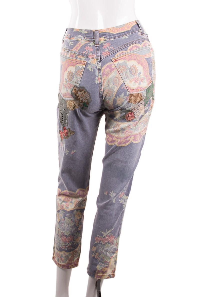 Vintage Roberto Cavalli Floral Printed Jeans