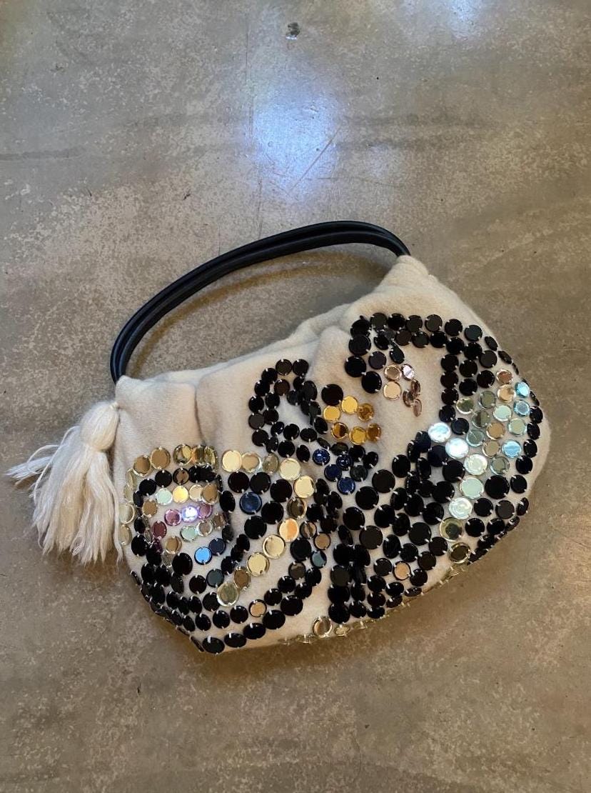 Sonia Rykiel Oversized Wool Domino Bag - Etsy