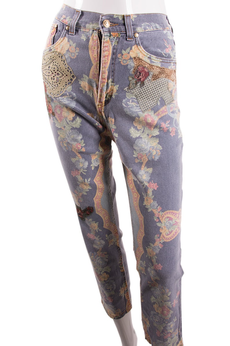 Vintage Roberto Cavalli Floral Printed Jeans