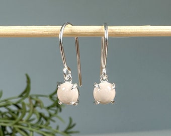 Handmade Porcelain Drop Hook Silver Earrings - 18th Anniversary Jewelry - French Hook Earrings - Gift for Mom - Athena Earrings - Blue Grey