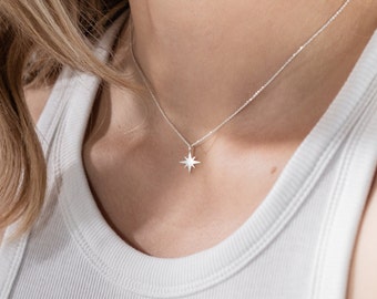 Silver Stella Necklace, star necklace, silver star, star jewellery, Christmas star, Christmas gift, Christmas jewellery, star jewellery