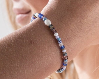 Surf Rider Blue Beached Beach Bracelet, beaded bracelet, surf bracelet, beach bracelet, gift for best friend, gift for surfer, surf girl