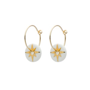 Porcelain Gold Star Earrings, Christmas stars on ceramic earrings, handmade jewellery, gold star, christmas gift, porcelain jewellery image 2