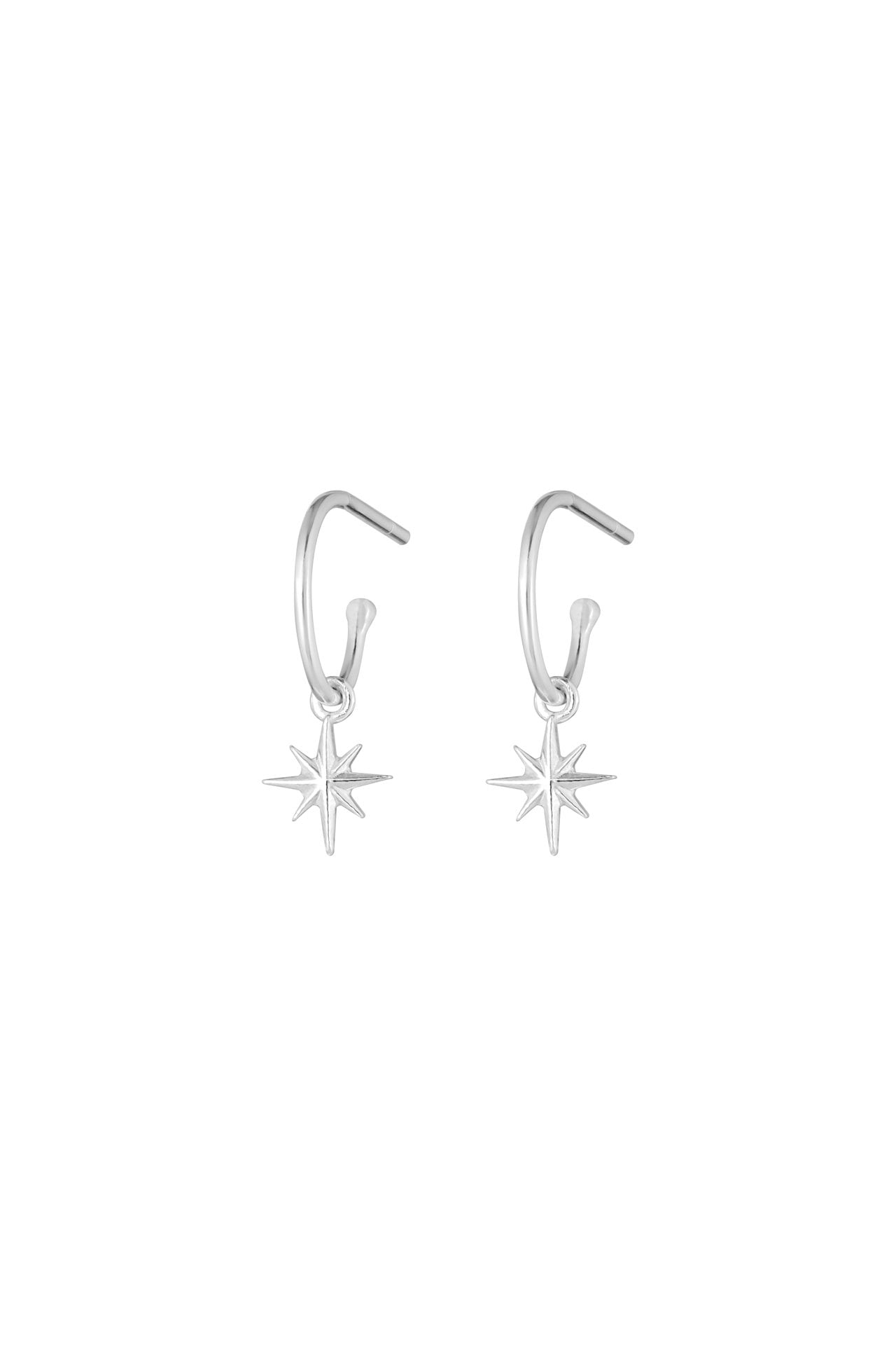 Silver Starlight Hoop Studs, Star Earrings, Christmas Stars, Pretty Little Jewellery, Celestial