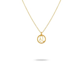 Gold Leo Necklace - Zodiac Necklace - July August Birthday - Star Sign Necklace - Zodiac Jewellery - Leo Gift - Summer Birthday - Gift 4 her