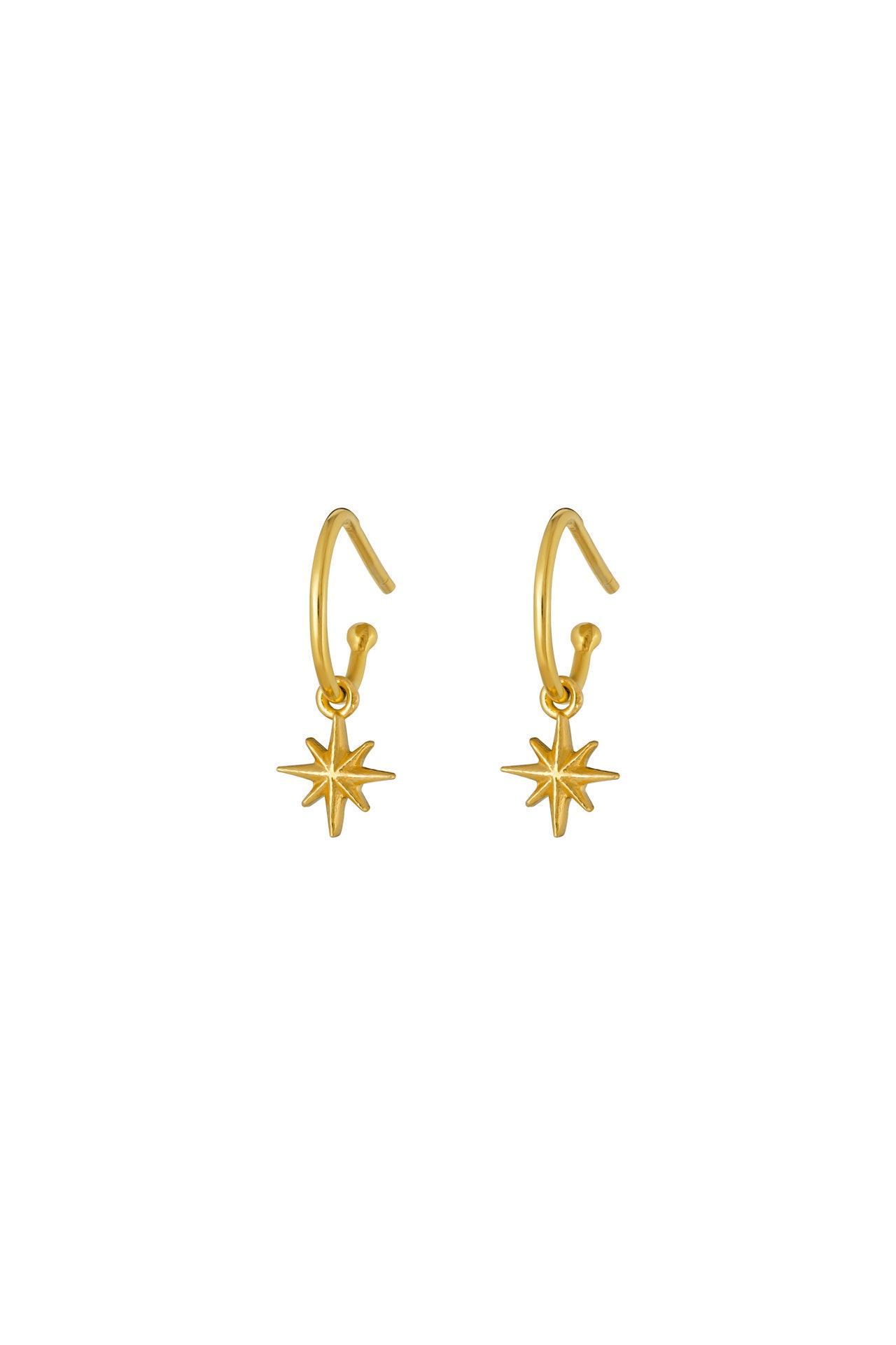 Gold Starlight Hoop Studs, Star Earrings, Christmas Stars, Pretty Little Jewellery, Celestial