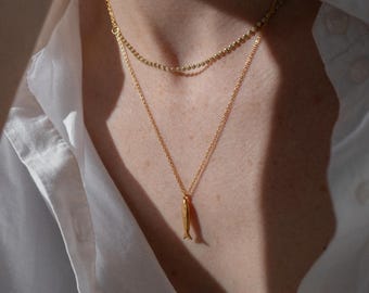 Fine Silver Fish Necklace - Lucky Fish Necklace - Fish Lover Jewelry - Gift for Her - Gift for Daughter - Minimalist Jewelry - Silver Minnow