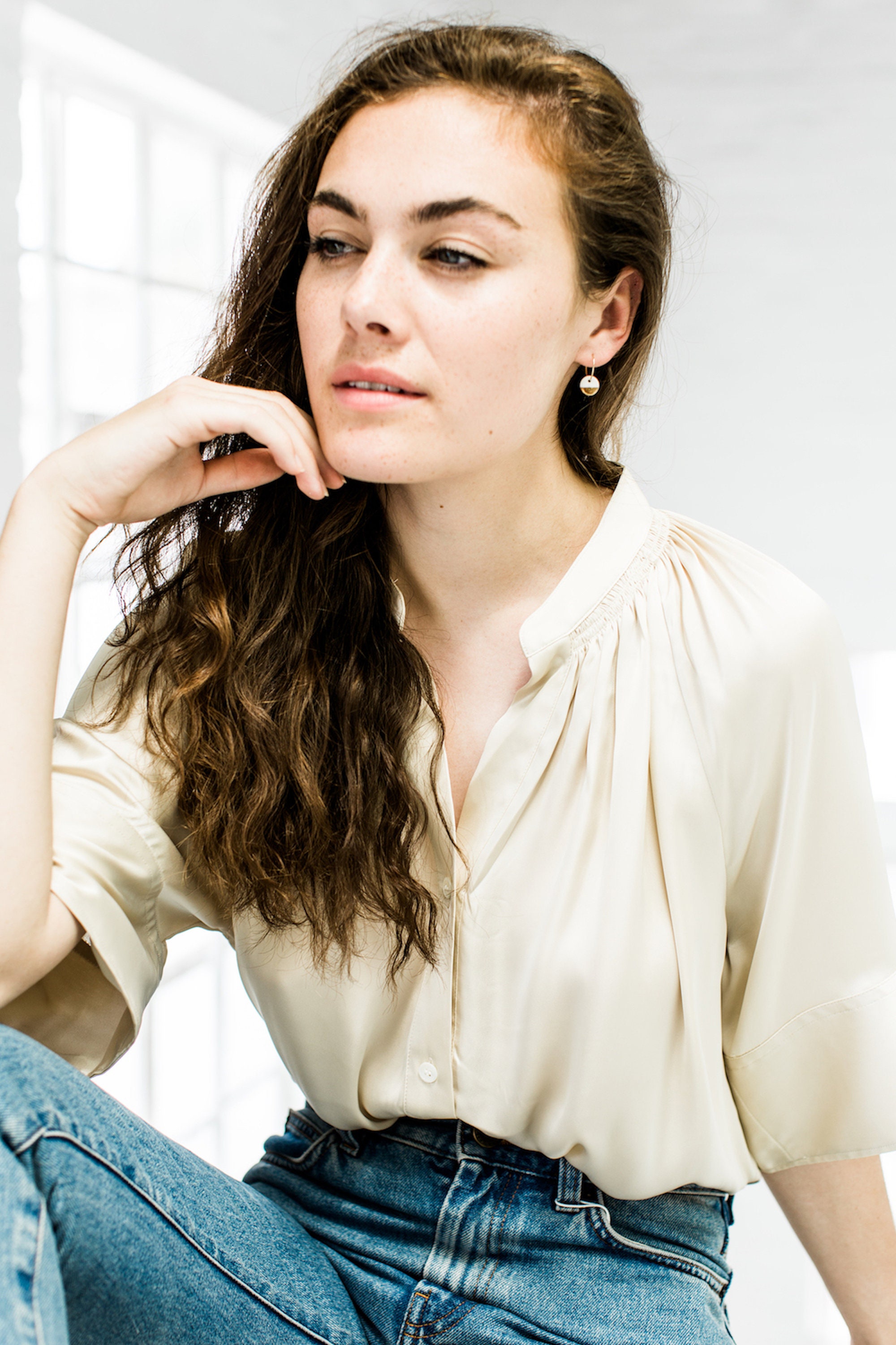 Porcelain Gold Dipped Earrings Anniversary Jewellery Ceramic Etsy