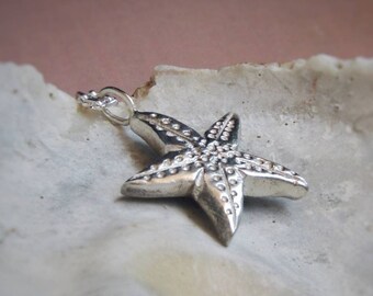 Starfish Necklace in sterling silver. Ocean jewelry. - Ready to ship