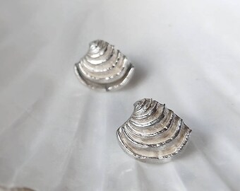 Made to order - Orecchini Conchiglia in Argento 925. Clausinella Fasciata.