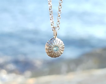 Made to Order - Collana Riccio di Mare piccolo e zircone celeste