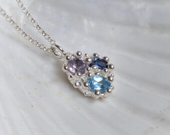 Lucia -Ametista, Cianite blu e Topazio in Argento 925
