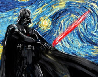 Darth Vader Death Starry Night Vincent van Gogh Kunstdruck Poster