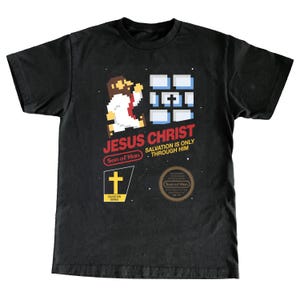 8-bit NES Jesus Christ, Black Shirt