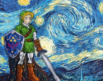 Legend of Zelda Starry Link Art Print Poster