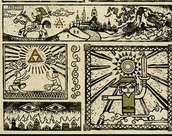 Legend of Zelda Windwaker Hieroglyphics Art Print Poster