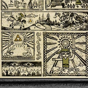 Póster con impresión artística de los jeroglíficos de la leyenda de Zelda Windwaker