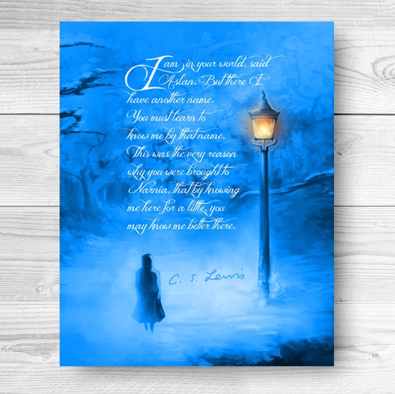 Chronicles of Narnia Quote Lion Witch & Wardrobe Print 