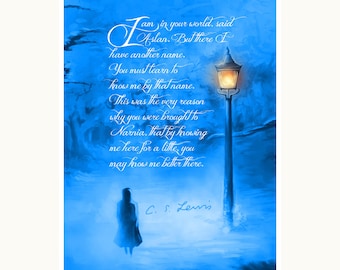 Narnia Poster Print Lion, Witch and the Wardrobe, C.S. Lewis, Chronicles of Narnia, Aslan